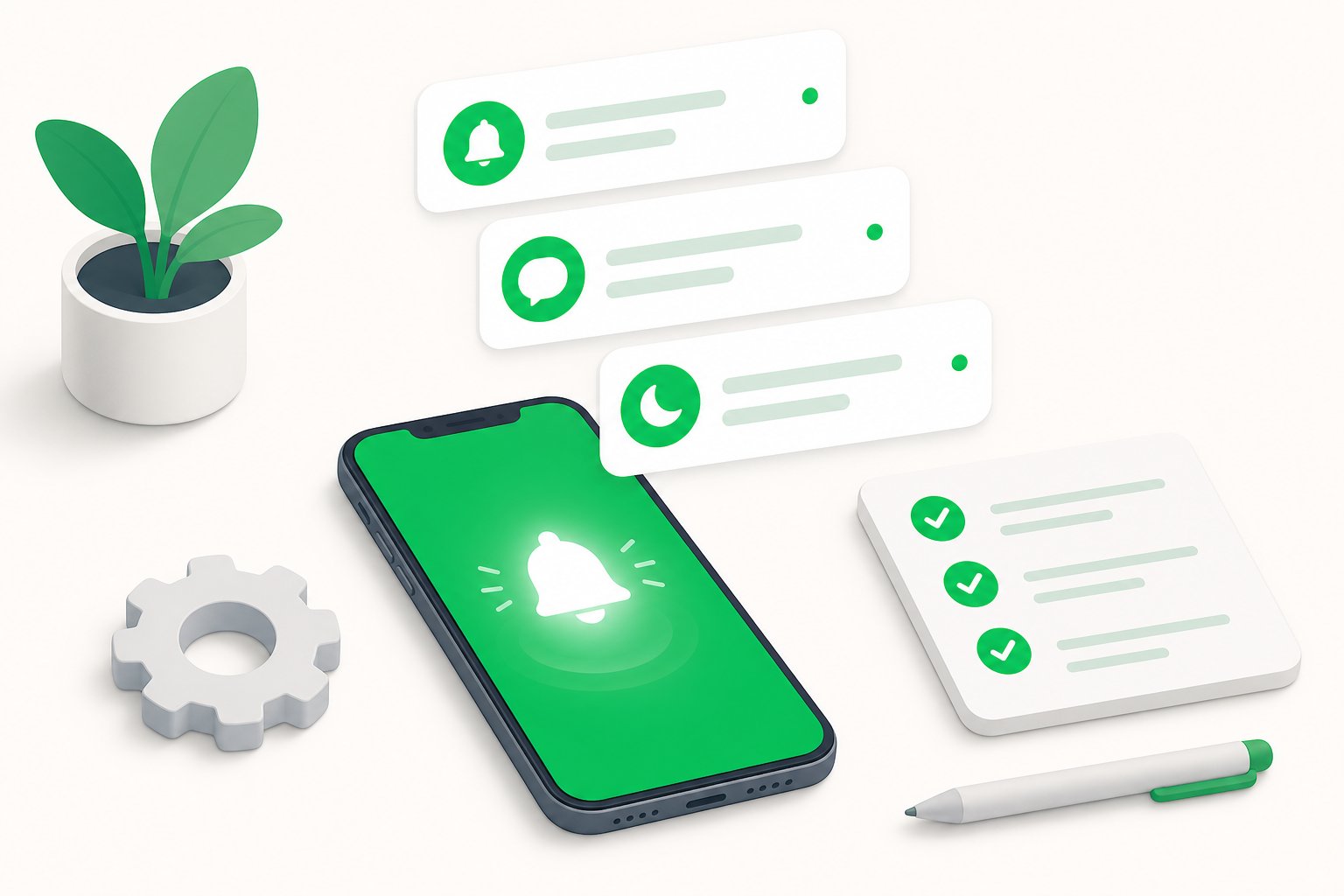 通知が来ないLINEの問題を表現したイラスト